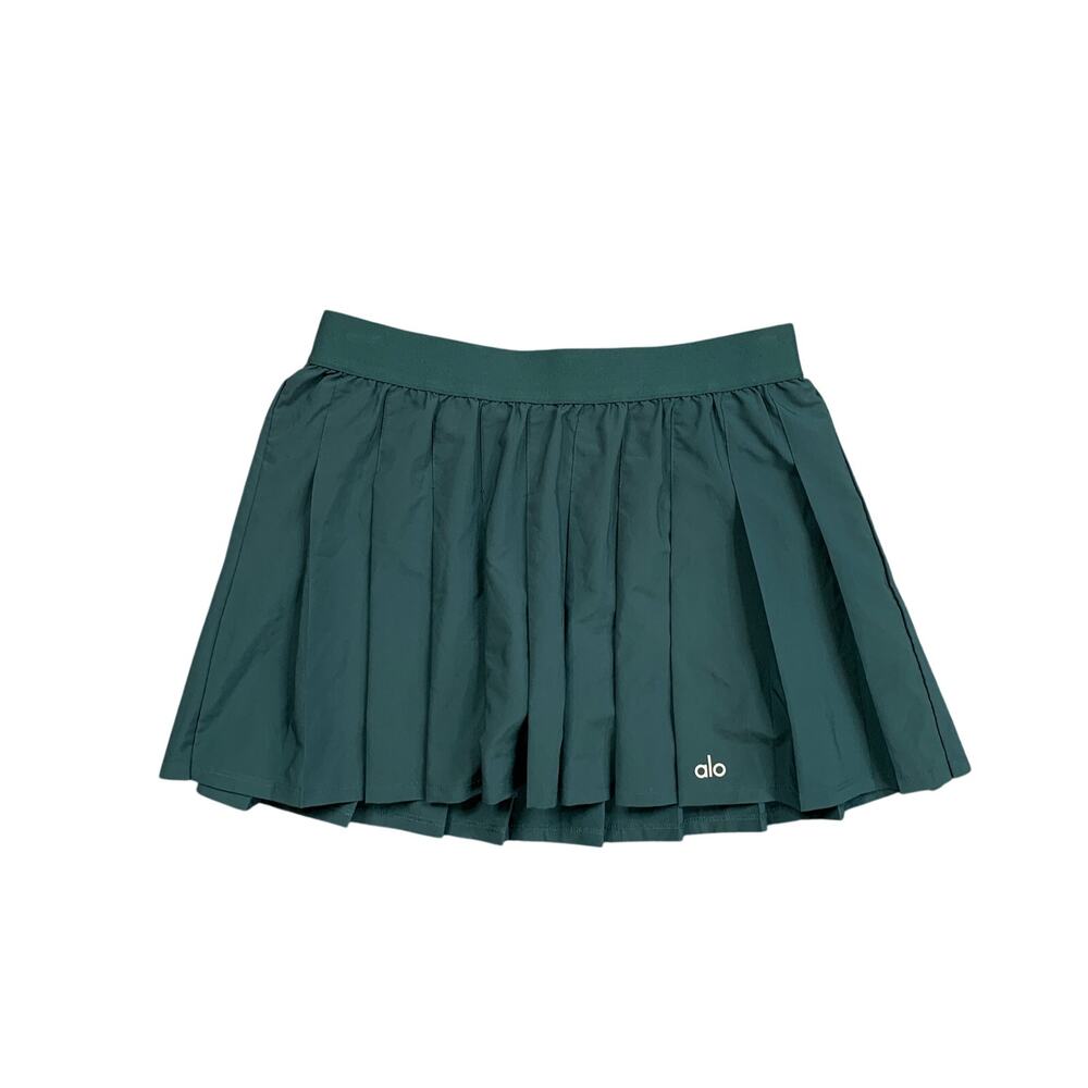 Alo Yoga Skort Womens XS Pesto Varsity Tennis Pleated Pull On Reflective Active